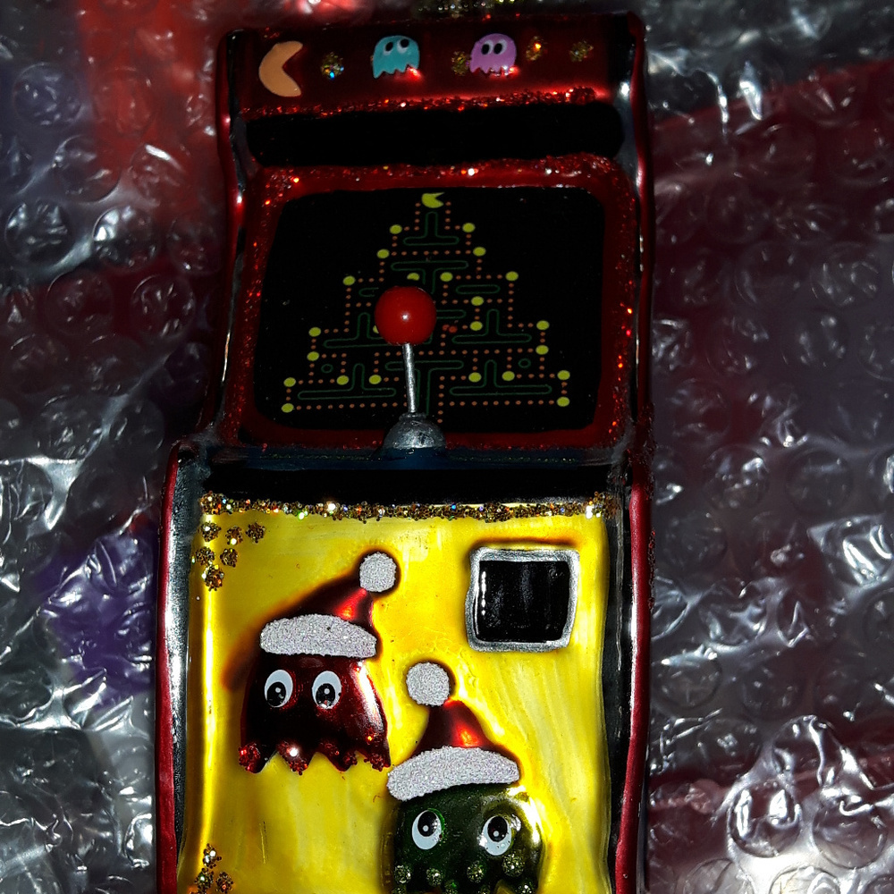Glass PAC MAN Ornament Arcade Ornament